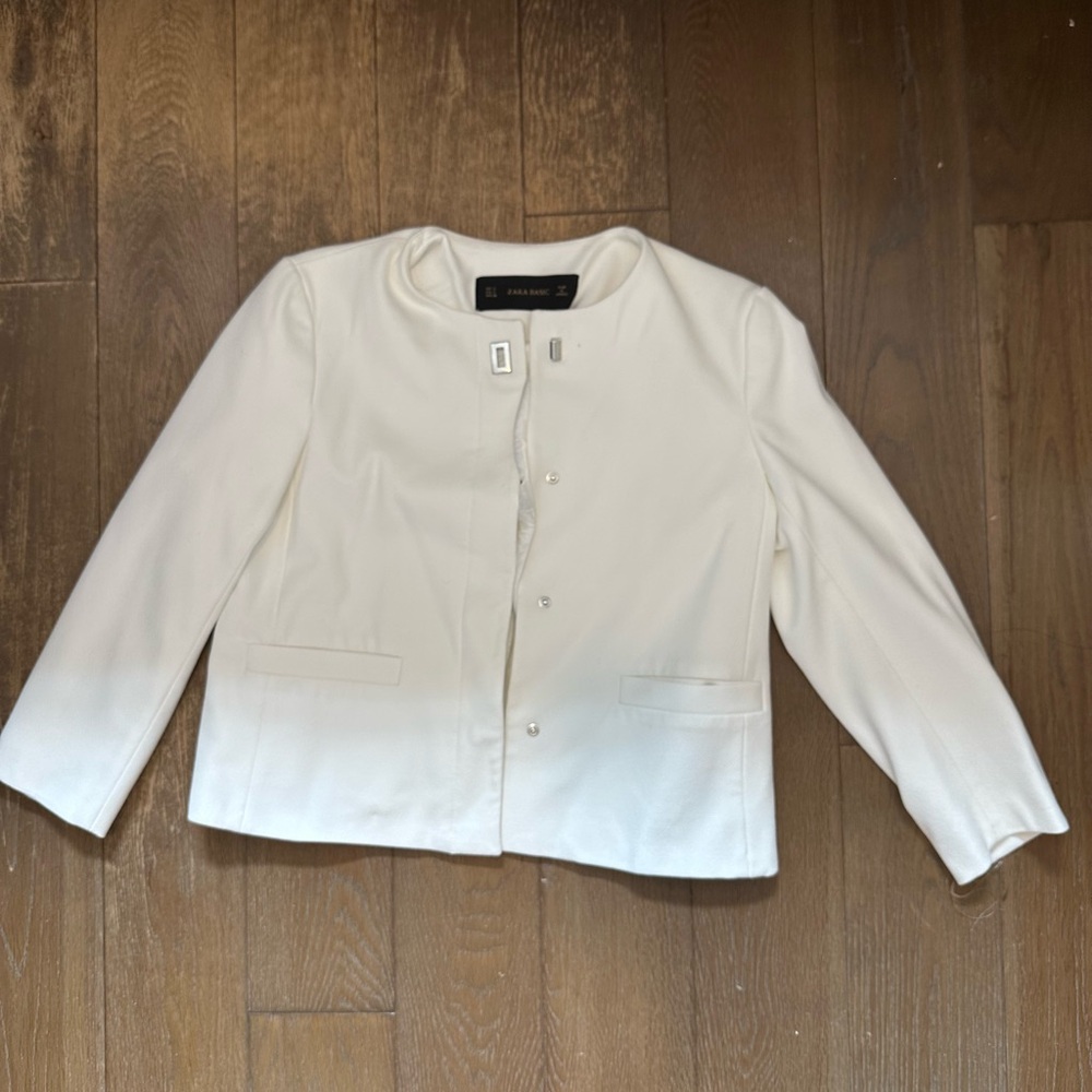 Zara Cream Tailored Blazer